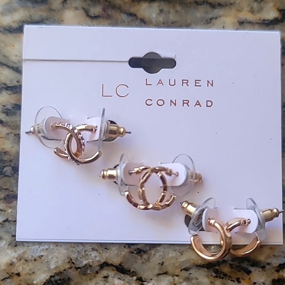 Brand new Lauren Conrad 3pair mini hoop earrings